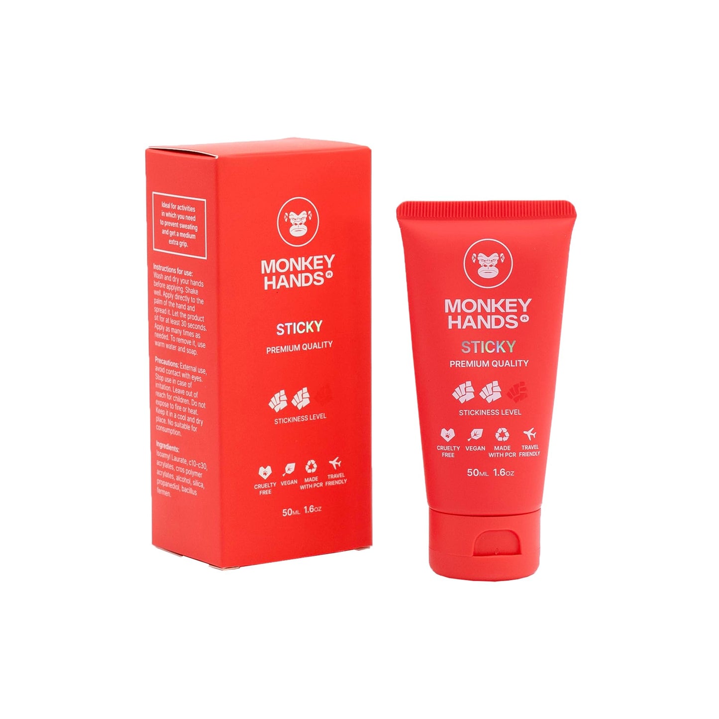 MONKEY HANDS MonkeyHands Gel Grip Pole Dance, Calisthenics, Rings, Parkour, Gymnastics, Padel, Tennis and More - High Performance - Skin Friendly, Vegan (Sticky, 50ml)