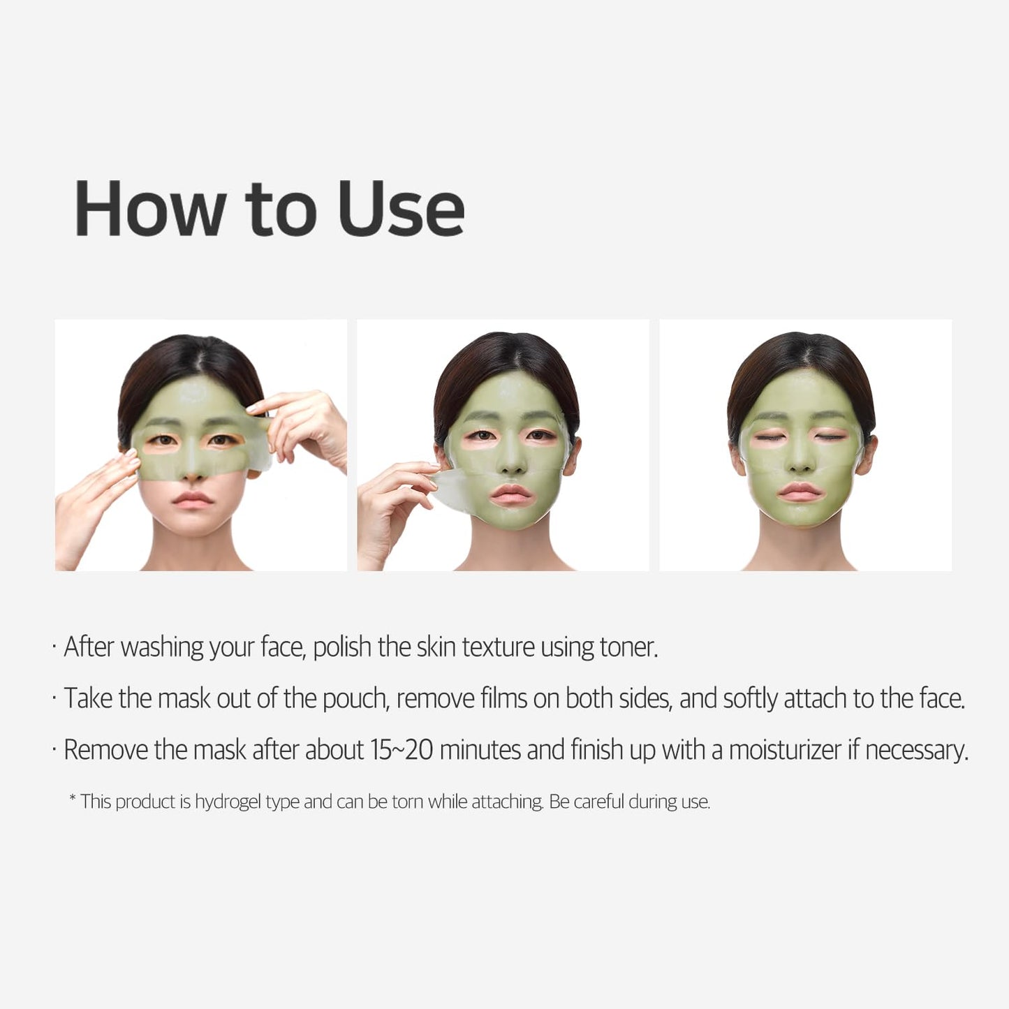 Petitfee Artichoke Soothing Hydrogel Face Mask 5ea - Soothing Facial Mask with Artichoke, Mugwort, Cabbage, Broccoli Extracts, Hydrating, Calming Care