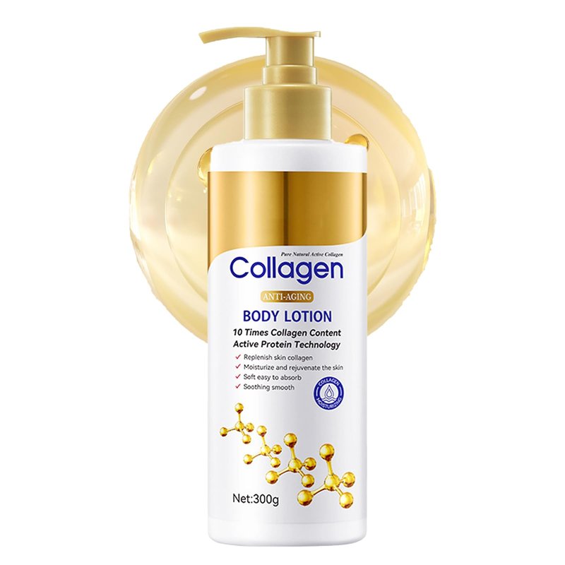 Grospe Collagen & Hyaluronic Acid Body Lotion, Collagen Firming Body Lotion with Portulaca Oleracea for Women & Men Helps Improve Look of Crepey Aging Skin,Wrinkles Dry Skin Texture,10 Ounce