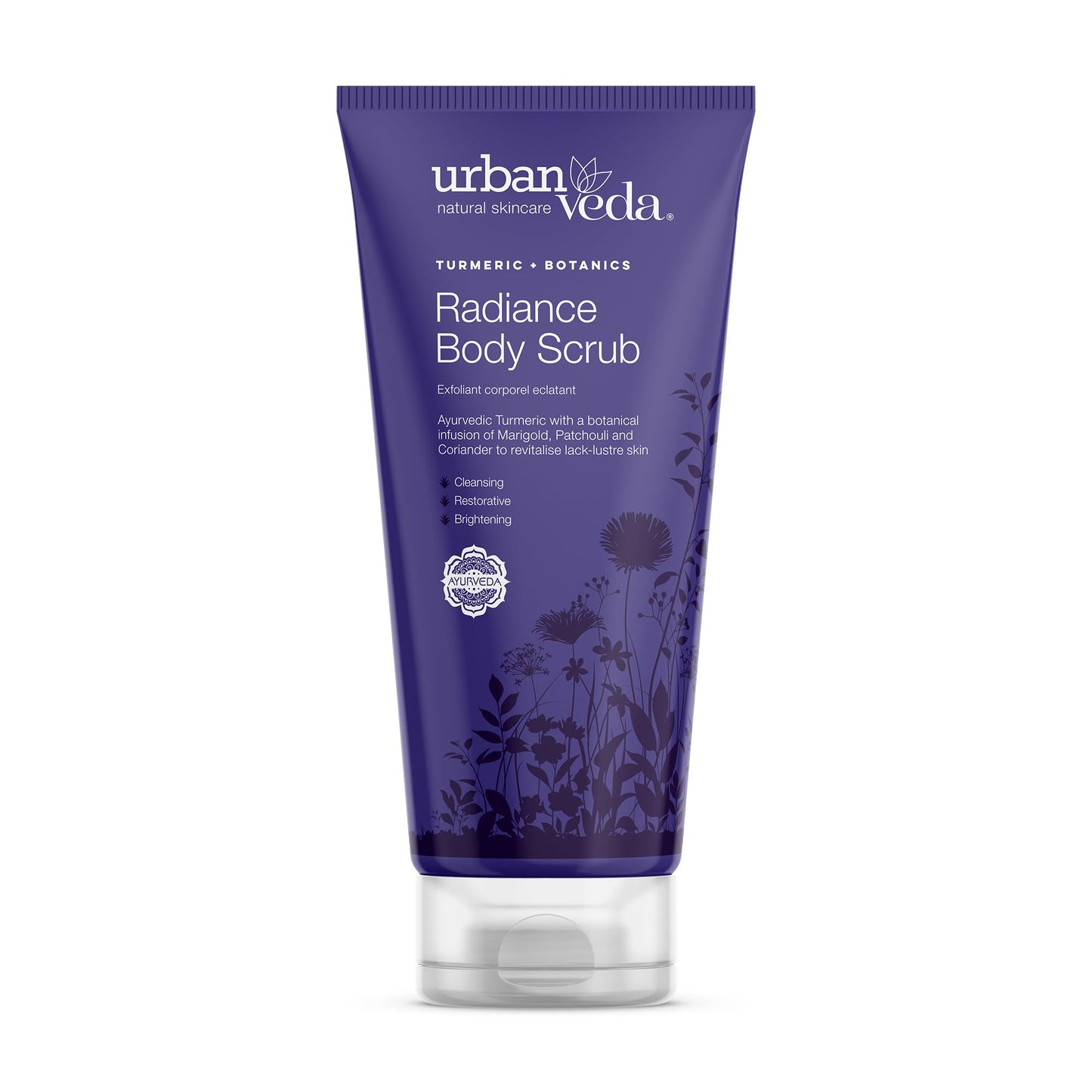 Urban Veda Exfoliating Body Scrub | Brightening Body Scrub for Dry Skin | Pumice & Turmeric | Natural Body Scrub Exfoliator for Men and Women | 6.7 Fl oz