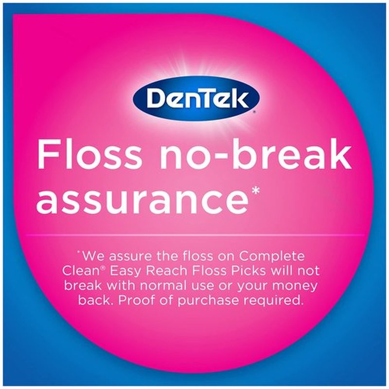 DenTek Complete Clean | Easy Reach Angled Floss Picks | No Break & No Shred Floss | Designed for Hard to Reach Molars | Y-Shaped Pick | 75 Count in Each (Pack of 5)