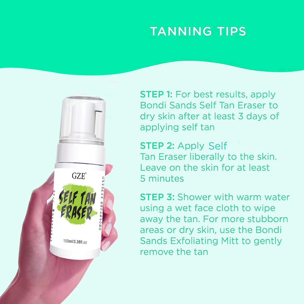 GZE Self Tan Eraser Mousse - Gentle Self Tanner Remover & Corrector, 100ml