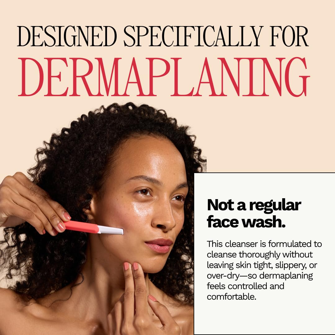 JILL Dermaplane Cleanser for Face 6 Pack Pre Shave Facial Cleanser for Dermaplaning Removes Makeup Oil and Buildup Non Stripping Fragrance Free Gentle Skin Prep Sachets