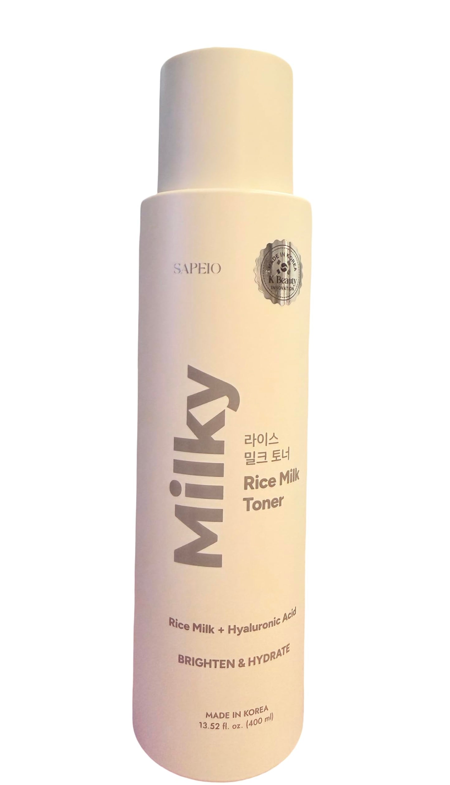 Rice Milk Toner with Hyaluronic Acid, Brighten and Hydrate, Korean Skincare, 13.52 fl oz