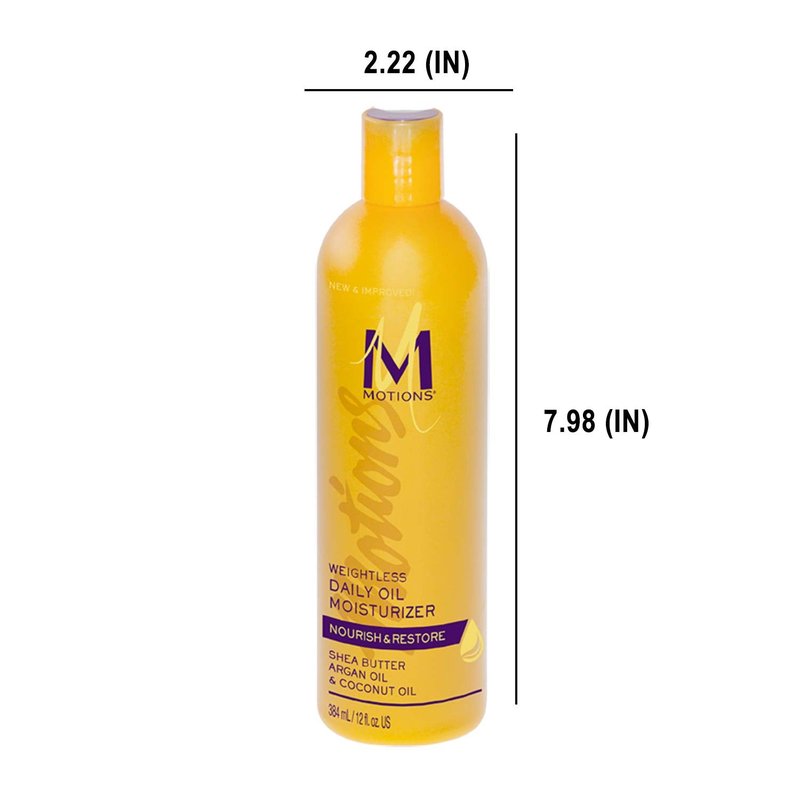 Motions Weightless Daily Oil Moisturizer - Nourish & Restore with Shea Butter, Argan Oil & Coconut Oil | 6 oz & 12 oz (3 Pack)