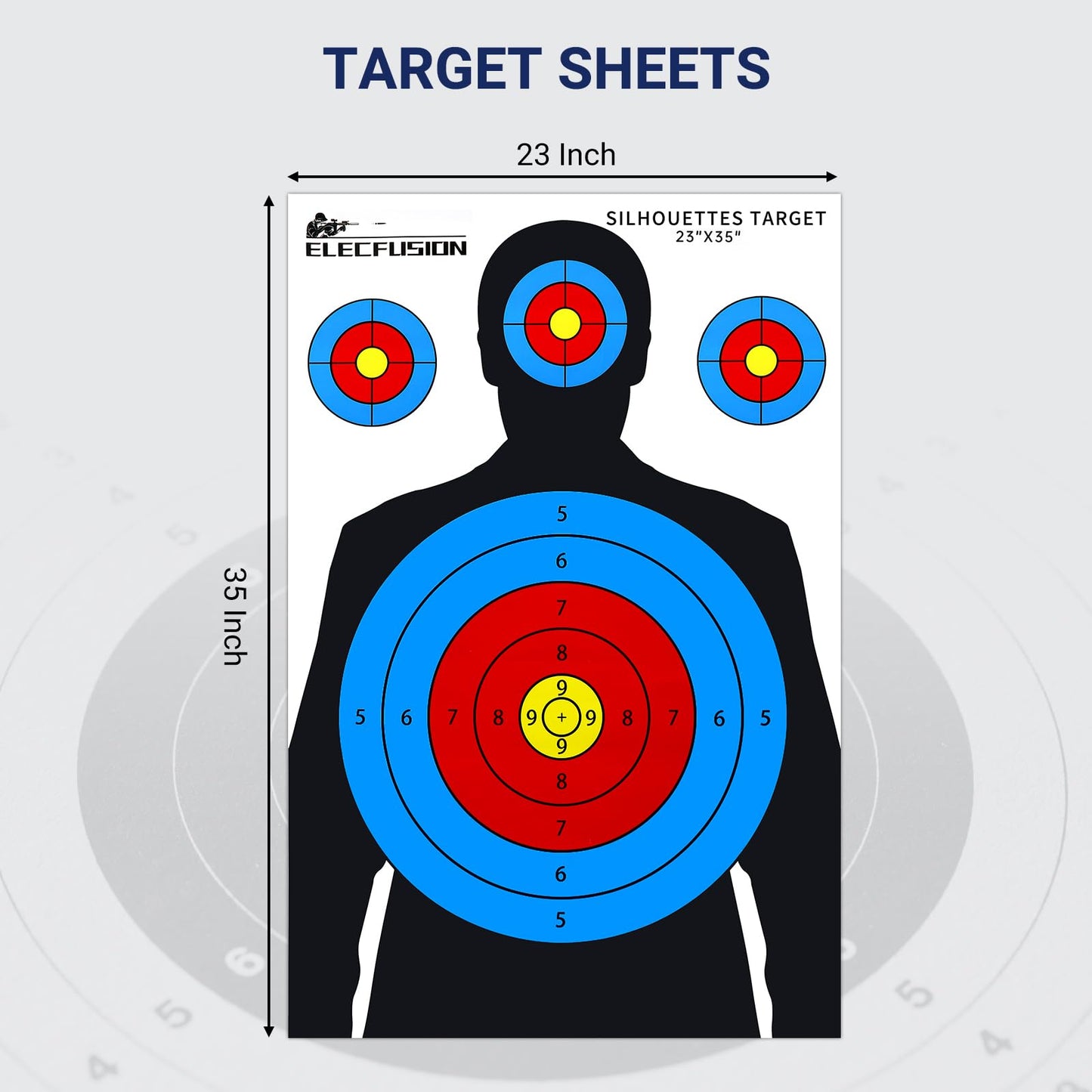 Silhouette Shooting Targets, 25 Pack 23X35 inch Paper Targets for Shooting Range, Suitable for Rifles, Pistols, Airsoft Guns, BB Guns