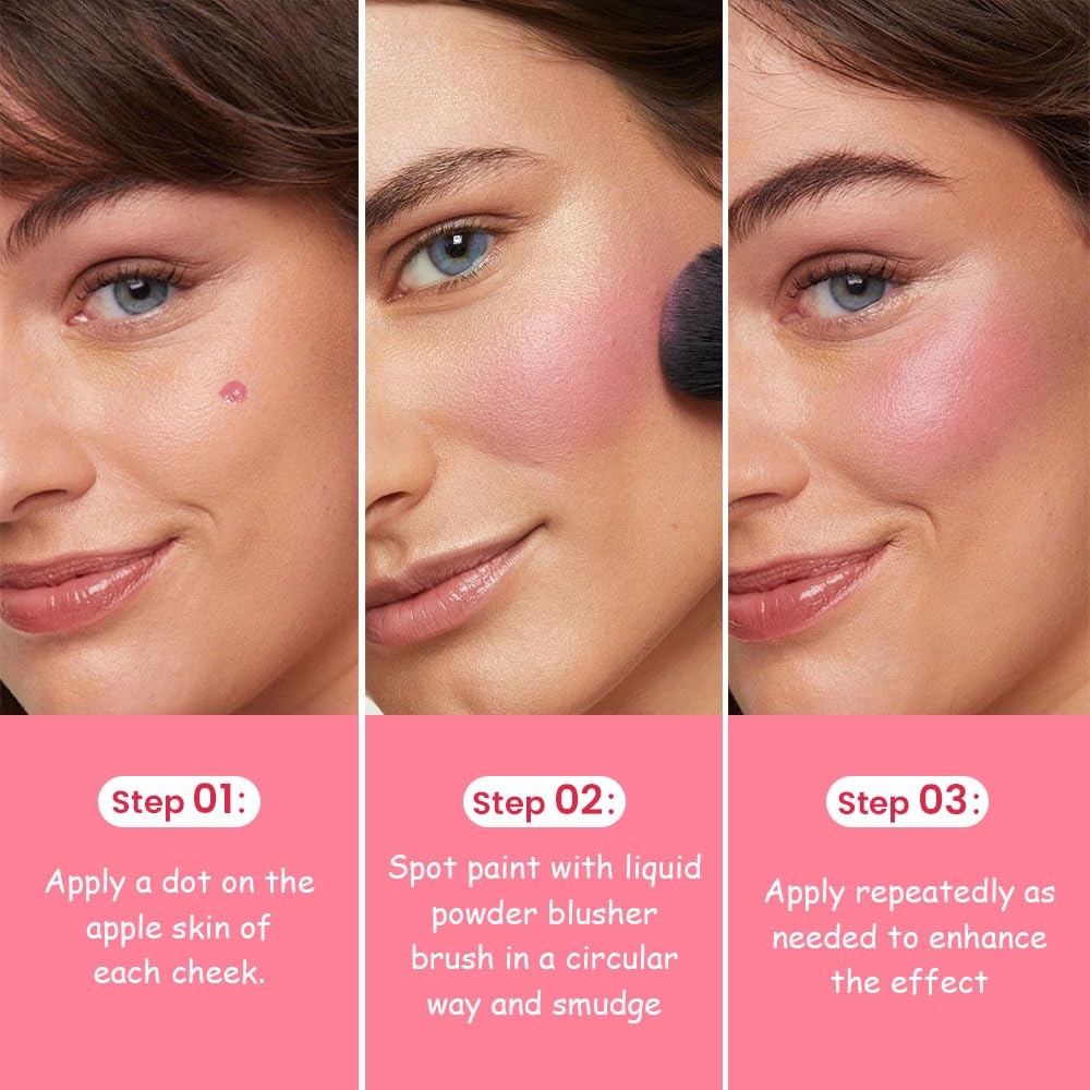 Dusty Pink Mauve Highly Pigmented Liquid Blush Makeup for Cheeks Lips Eyes