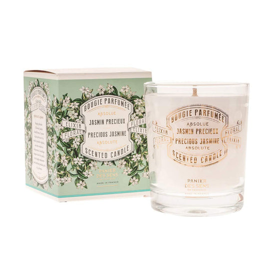 Panier des Sens Jasmine Candle - Hand-Poured in Provence, France - Long Lasting Scented Candles - up to 55 Hours Burn Time - Jasmine Scented Candle - 100% Natural Cotton Wick - 6.3 oz