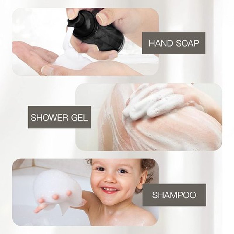 Owlyee 2oz Foam Bottle (10PCS) Empty Foaming Pump Dispenser for Hand Soap, Lash Cleanser, Shampoo to Travel (60ml, Black)