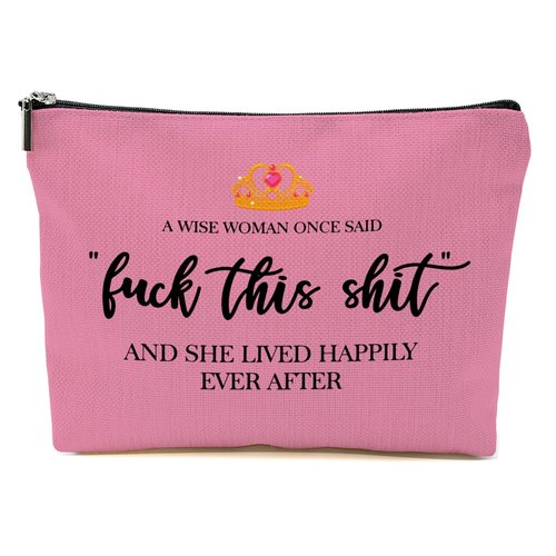 Funny Gifts for Women, Aunt, Strong Women Retirement Gifts Cool Gifts for Coworkers, Hostess Gift Ideas Gag Gifts Birthday Girls Weekend Fun Gifts Makeup Travel Bag Inspirational Cosmetic Bag