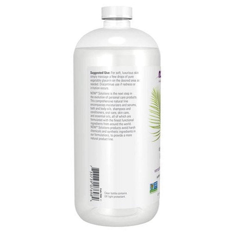 NOW Foods Solutions, Vegetable Glycerin, 100% Pure, Versatile Skin Care, Softening and Moisturizing, 32-Ounce