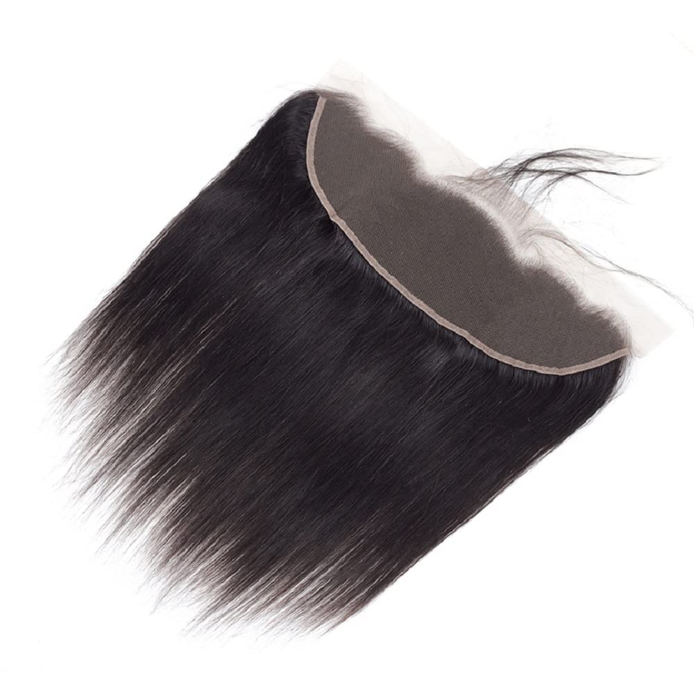 Lace Frontal Closure 13x4 Ear to Ear HD Lace Frontal Human Hair 8 Inch Brazilian Virgin Hair Straight Frontal Swiss Lace Frontal Closure Natural Black Color