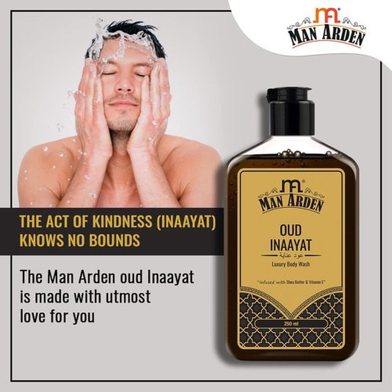 Man Arden Oud Inaayat Luxury Body Wash Infused With Shea Butter & Vitamin E, 250ml