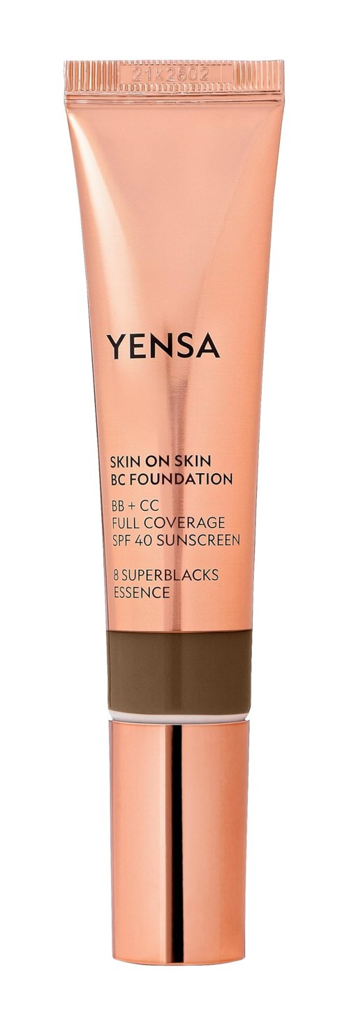 YENSA BC Foundation - Full Coverage, Skin Superfood, Hydrating Serum & SPF 40 Sunscreen (Deep Neutral) 1 fl oz