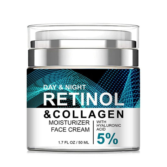 Retinol Cream for Face with Collagen and Hyaluronic Acid, Hydrating Face Lotion, Rapid Wrinkle Repair, Anti Aging Facial Moisturizer Day and Night for Women and Men 1.7Fl Oz