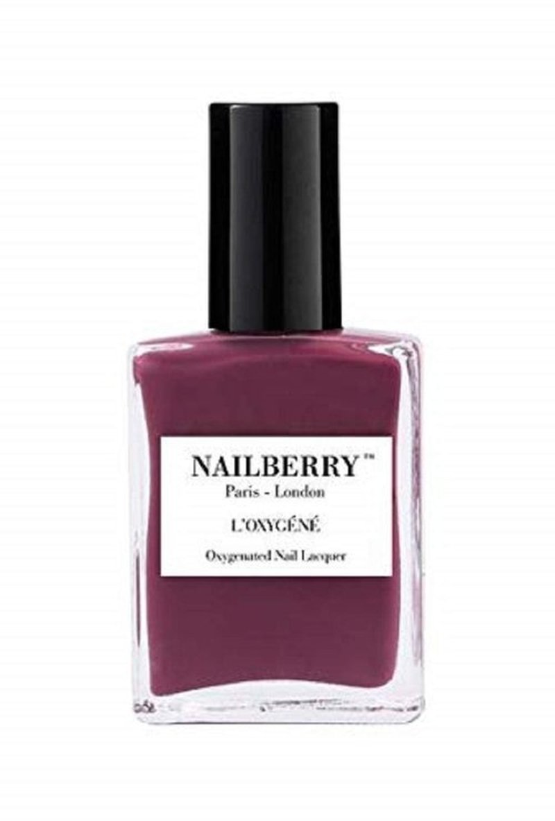 Nailberry L'Oxygéné Oxygenated Nail Lacquer | Hippie Chic | Burgundy Pink Opaque Nail Polish | UV Protected Long-Wear Nail Polish | 12-Free | Vegan | Certified Halal | Cruelty & Gluten Free | 15 ml