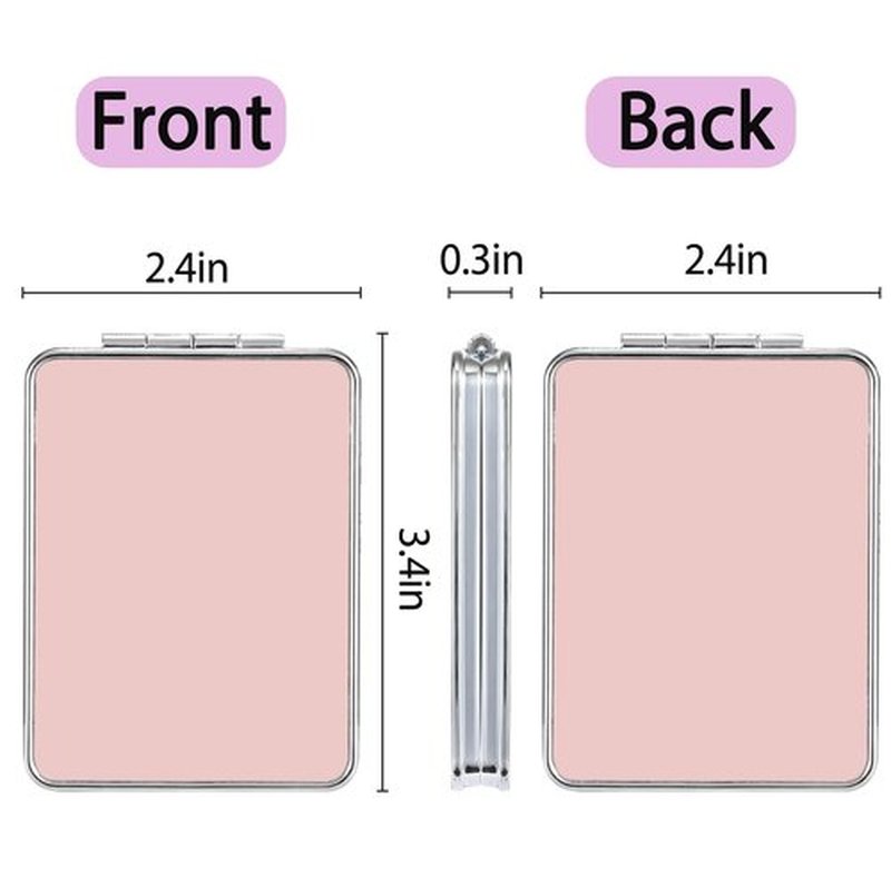 dcdcee Pocket Mirror, Small Travel Mirror with Magnification, Portable Double-Sided Magnifying Cosmetic Mirror for Daily (Pink)