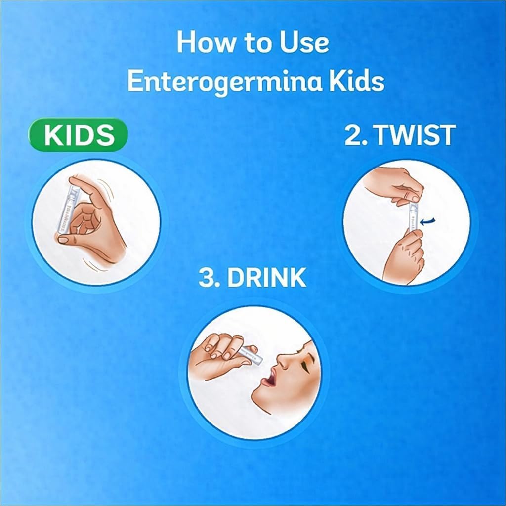 EnterogerminaKids 20 Vial | Probiotic Oral Suspension for Children | Digestive & Gut Flora Support