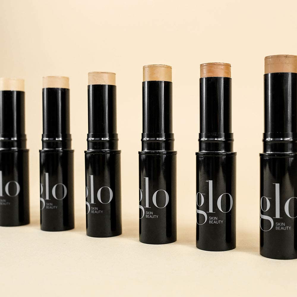 Glo Skin Beauty HD Mineral Foundation Stick - Concealer Makeup Infused with Hyaluronic Acid - Buildable Coverage, Contour & Highlighter (Buff 6W)