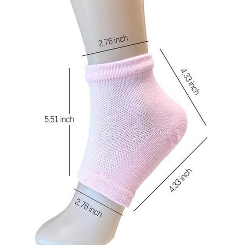 Moisturizing Gel Heel Socks to Repair Dry Cracked Heel - Soften, Soothe, and Revitalize Your Feet, for Men and Women (Light Pink, 3 Pairs)
