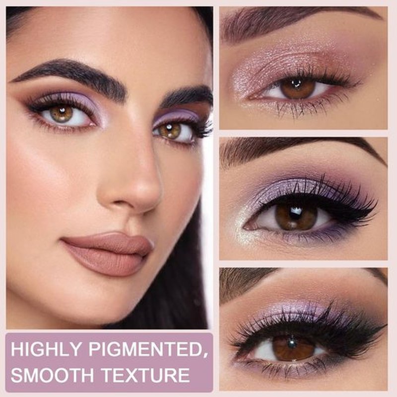 JUAAZIN Purple Eyeshadow Palette Natural Matte Shimmer Glitter 9 Colors, Purple With Lavender Taupe Neutral Eyeshadow Palette, Velvety Matte Finish Long Lasting Waterproof Professional Makeup 02#