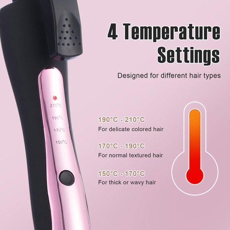 Ficzcfy Small Curling Iron 3/8 Inch Barrel, Thin Curling Wand for Short & Long Hair, 9mm Curling Iron Tourmaline Ceramic Barrel Small Tongs with Adjustable Temperature