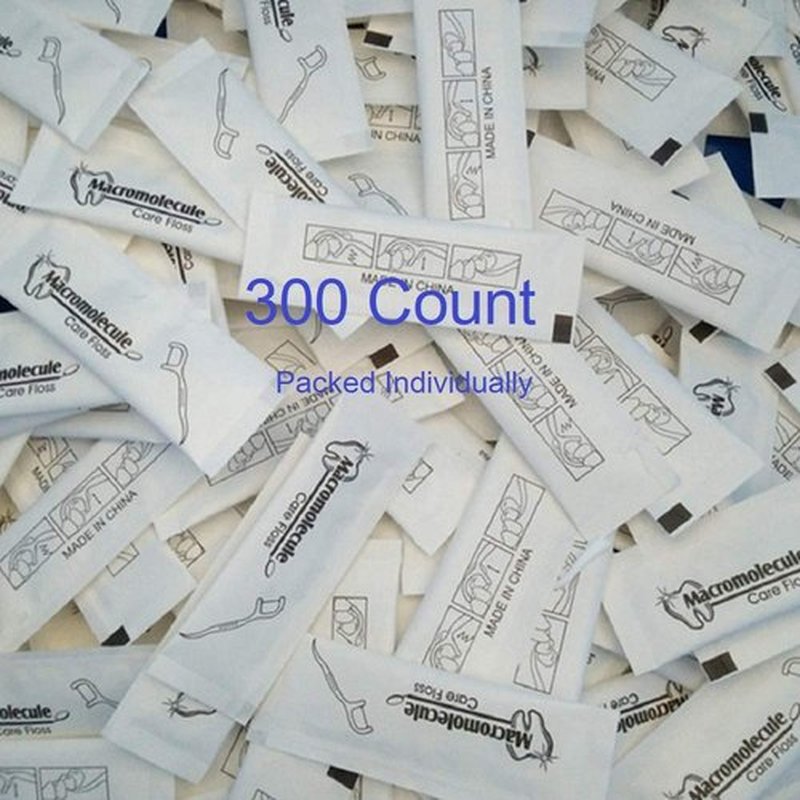 Ai-Fun Each Individually Wrapped Teeth Cleaning Macromolecule Care Floss Travel Hotel Restaurant Dental Floss (150)