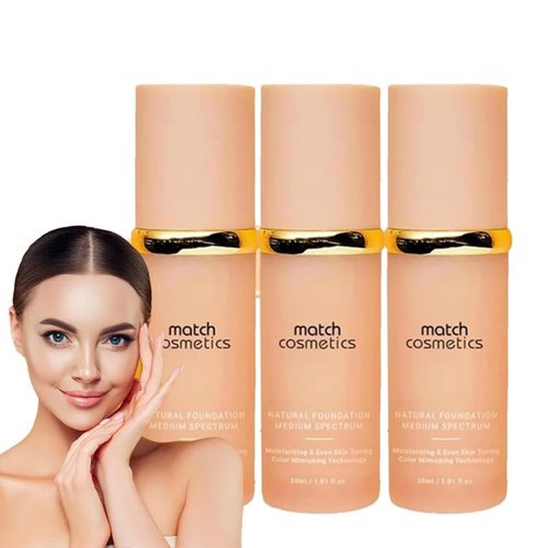 Match Cosmetics Foundation | Match cosmetics foundation 4 in 1 | match foundation 4 in 1- Medium Spectrum | 4 in 1 Foundation Liquid with Spf 50, 4 in 1 Concealer (3pcs)