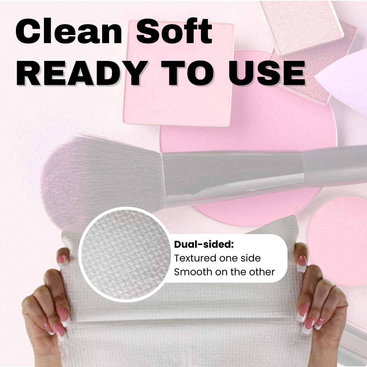 Large Disposable Face Towels, Facial Wipes, Super Soft and Thick Shaving Face Towels XL, Daily Makeup Remover Tissues, Dry Clean Cloths for Sensitive Skin, 10"×12"