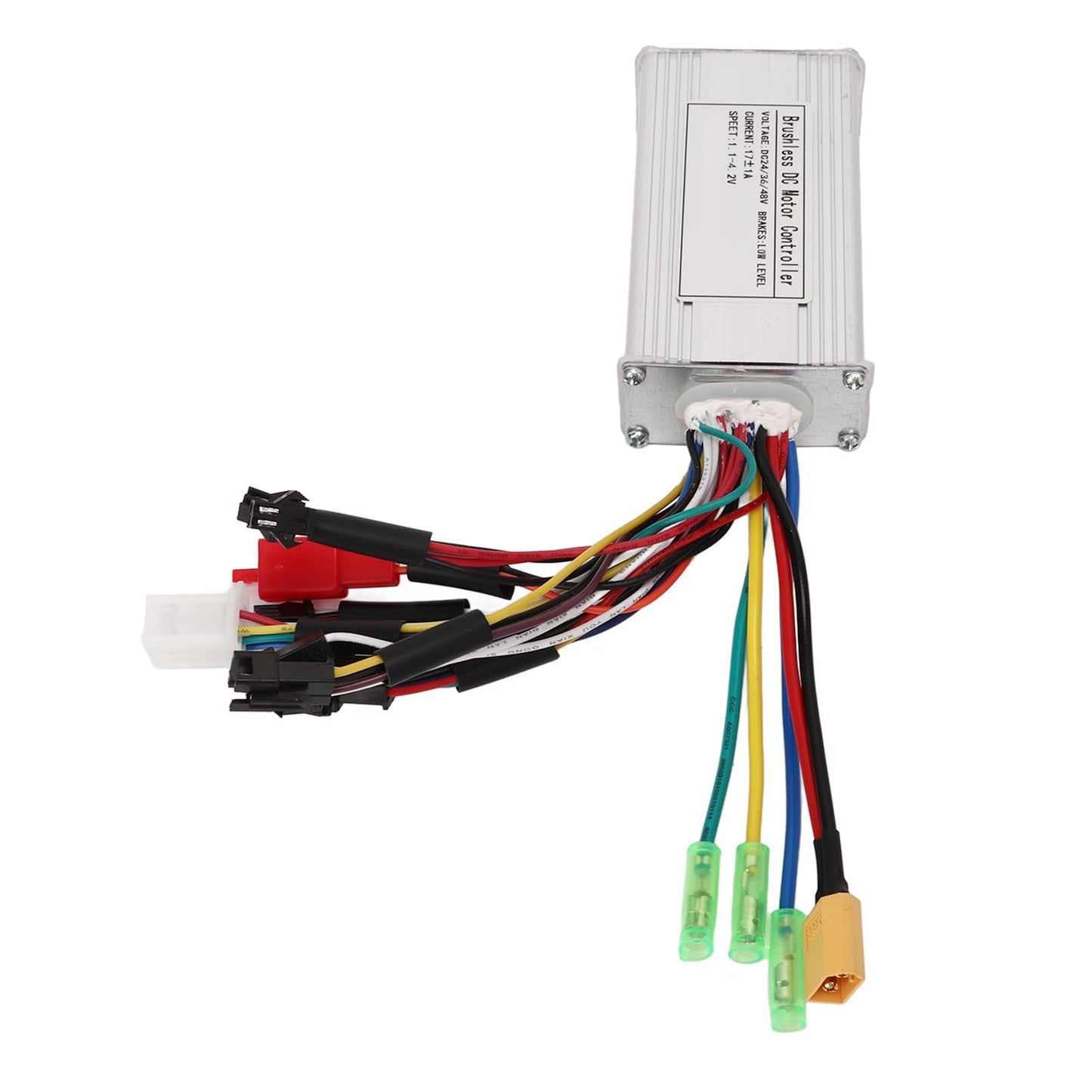equlup 24V 36V 48V 3 Mode SineWave Controller, 17A Brushless DC Motor Controller Aluminum Alloy Scooter Brushless Controller Kit for Electric Bikes