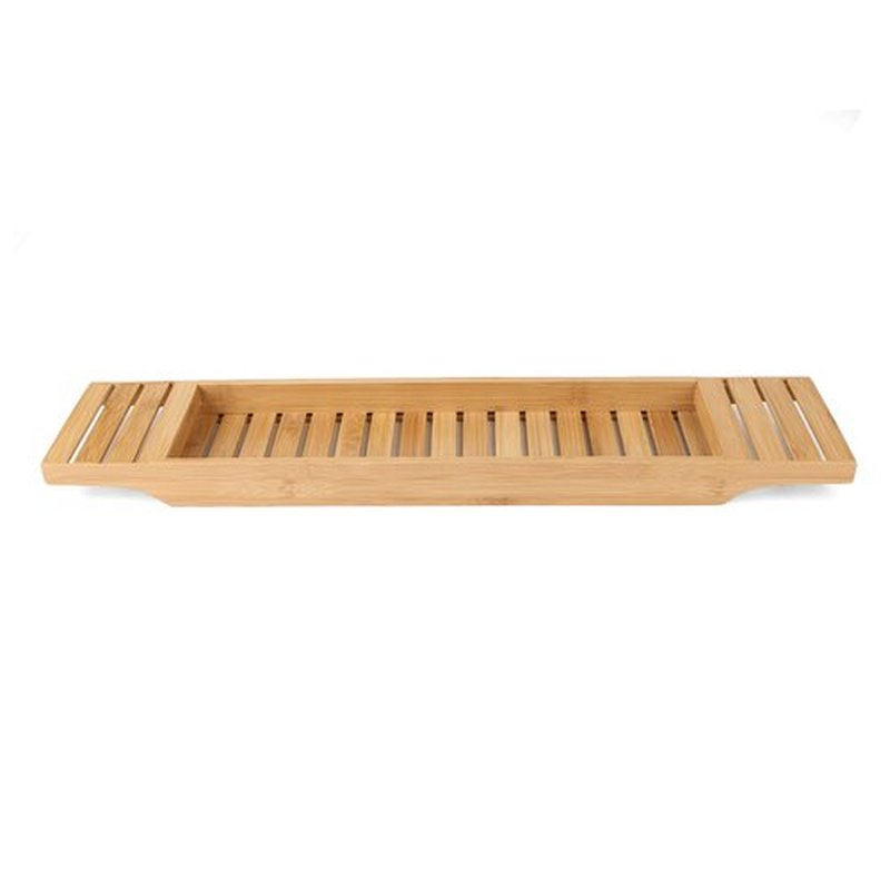 Mind Reader Bathtub Tray, Shower Organizer, Bathroom Accessory, Wood Tray, Rayon from Bamboo, 27.5" L x 5.75" Wx 1.75" H, Brown