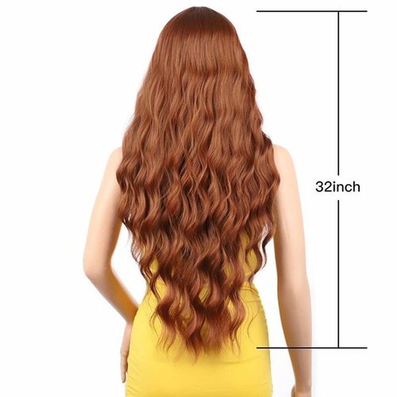 FORCUTEU Long Auburn Wigs for Women Long Wavy Auburn Wig Long Light Auburn Wig Heat Resistant Synthetic Wigs for Daily Party Halloween Use(Light Auburn 30inch)