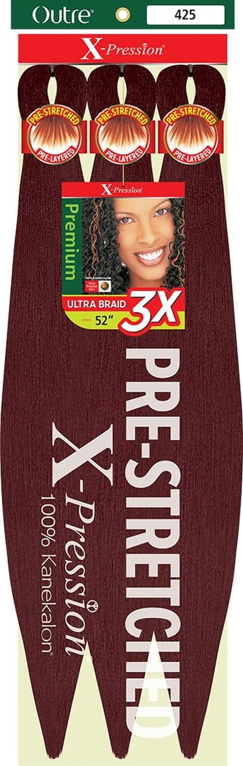[5 PACK DEAL] Outre X-Pression Braid-Pre Stretched Braid 52" 3X 5 Packs (425)