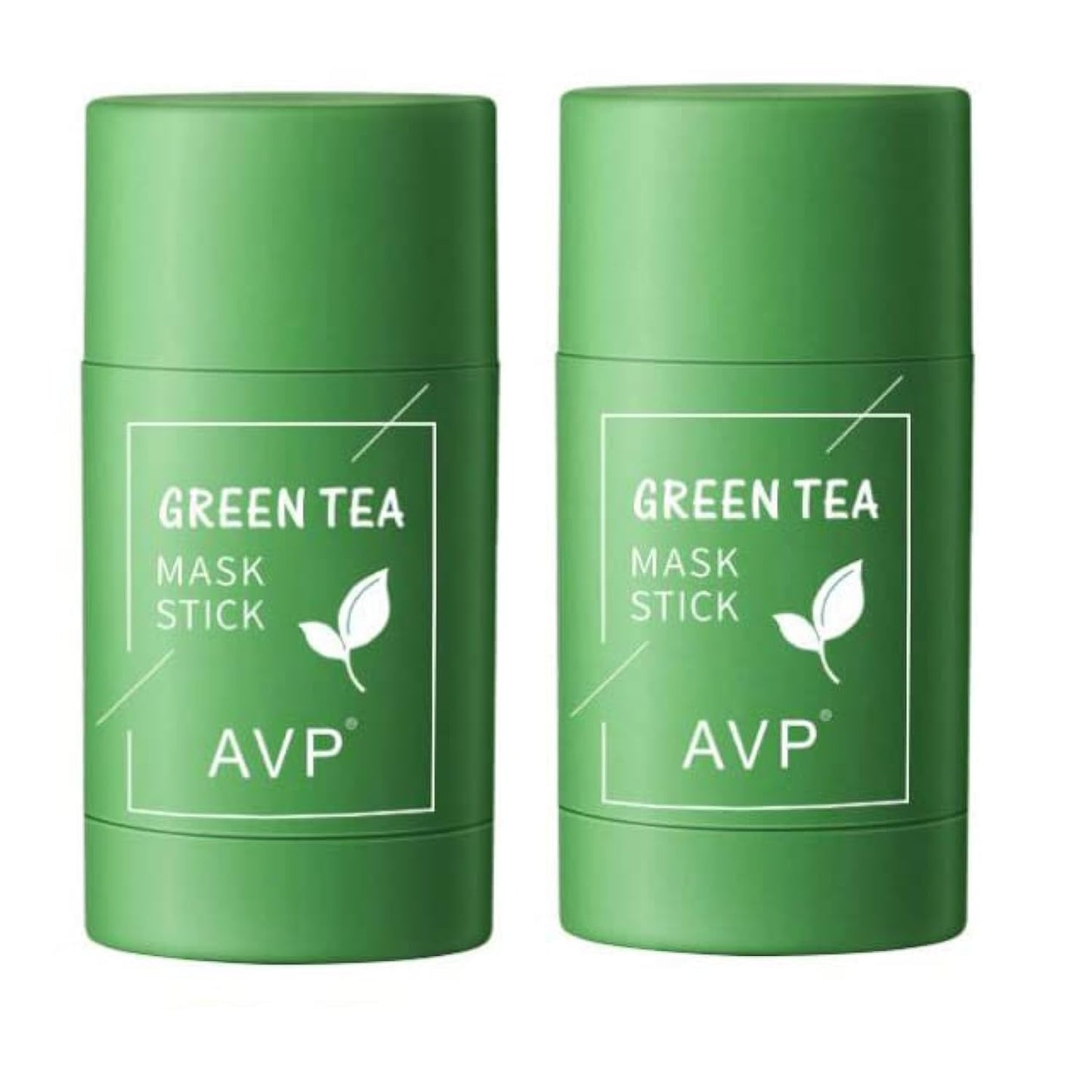Porcolle 2 Pcs Green Tea Mask Stick for Face,10 Minutes Blackhead Remover with Green Tea Extract, Moisturizing Face mask, Green Mask Stick for Face Moisturizing