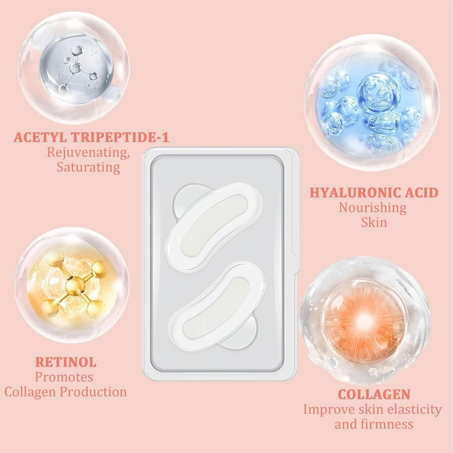 NOVALIFT Kunnozz Micro Eye Patches, Under Eye Patch for Puffy Eyes and Dark Circles, Smile Line Patches, Forehead Hydrating Anti-Wrinkle Masks for Women, 2 Boxes (3 Pairs Each)