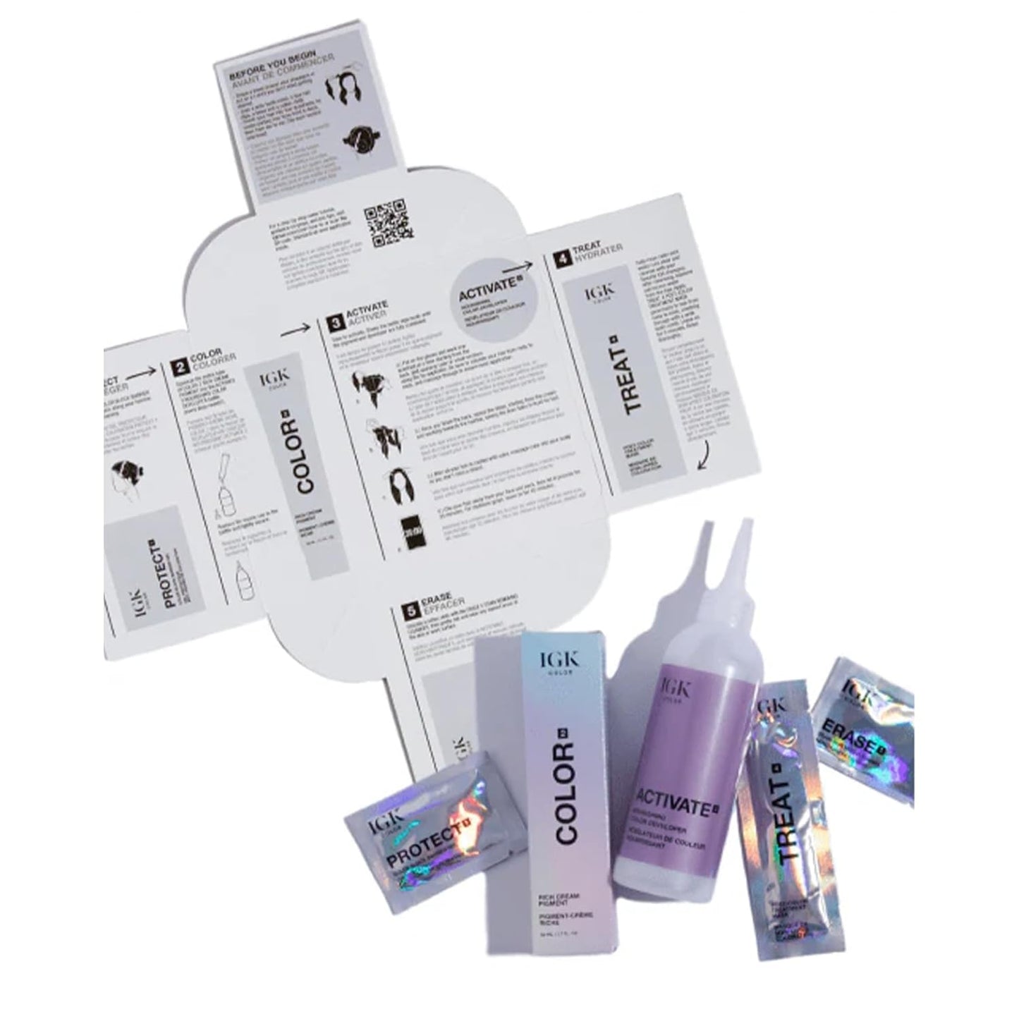 IGK Permanent Hair Dye Color Kit | 7 N Latte - Dark Natural Brown | 100% Gray Color Coverage + Strengthen + Shine | Ammonia Free