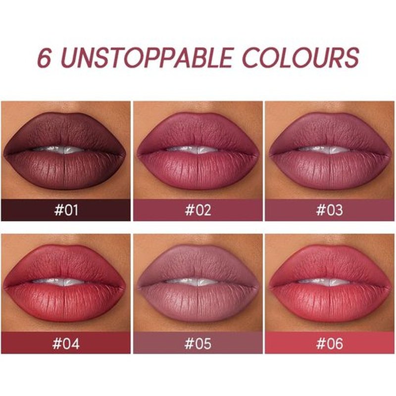 USHAS Lipstick and Lip Liner Combo Set 2 in 1 Waterproof Lipstick for Women Lip liner Set Long Lasting Lipstick, Matte Lipstick Pen with Lip Liner Set Makeup Kits (G1, Pack of 1)