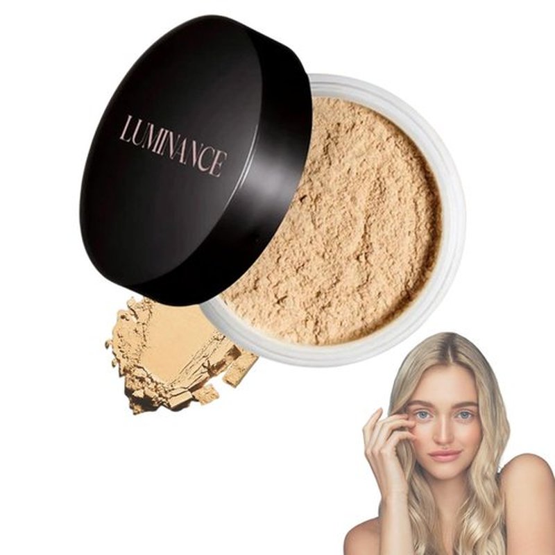 Luminance Pink Powder,Ultra Pink Setting Powder,Long-Lasting Waterproof Foundation,Skin Tone Adapting Blurring Powder for Flawless Beauty (Sweet Honey)