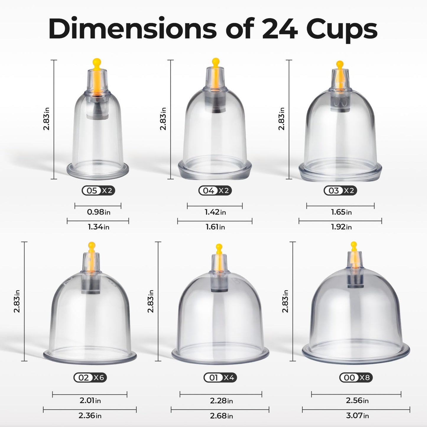 Scienlodic 24pcs Cupping Sets, Portable Electric Cupping Therapy Set Machine with Pump, Professional 24 Vacuum Suction Cups, Electric Universal Cupping Kit for Homeuse