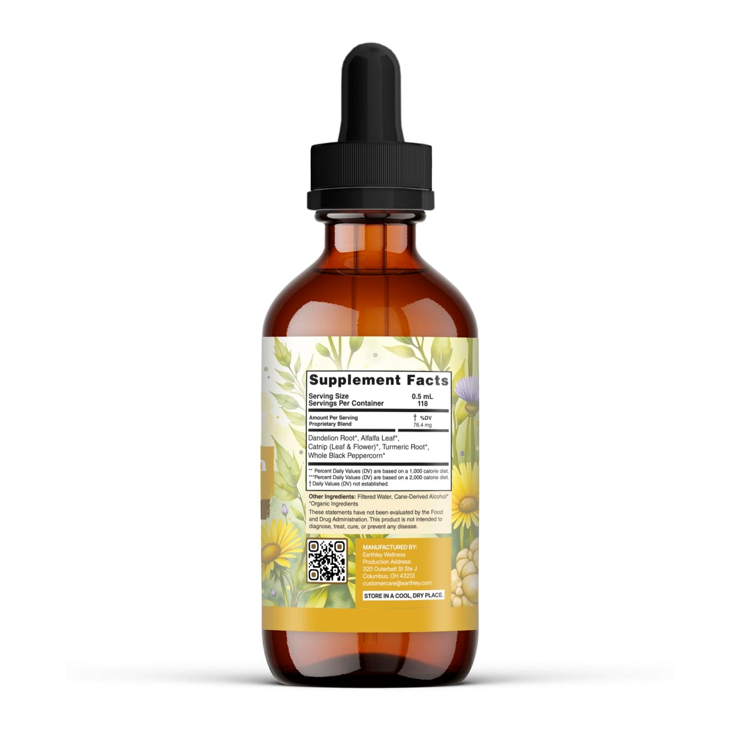 Earthley Wellness Postpartum Balance, Supports and Balances Female Hormones, Supports Postpartum Recovery, Smooths Out Mood Swings, Essential Herbs Like Dandelion Root, Catnip, & Alfalfa (2oz)