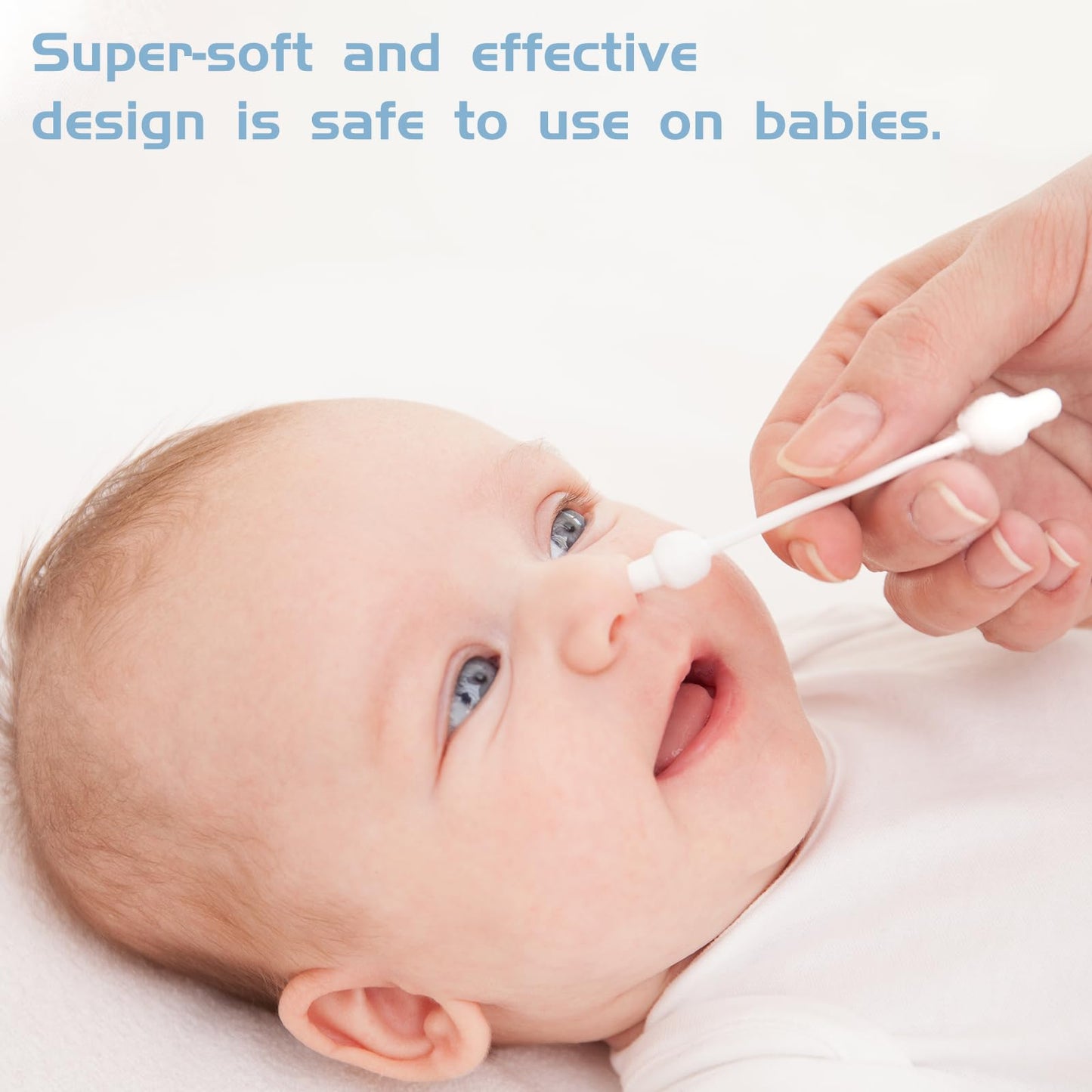 Kids Safety Cotton Swabs with Large Tips for Newborn, Babies,Infants, Kids, Children Baby Cotton Buds with Paper Stick (4 Packs 224 Pcs Total)