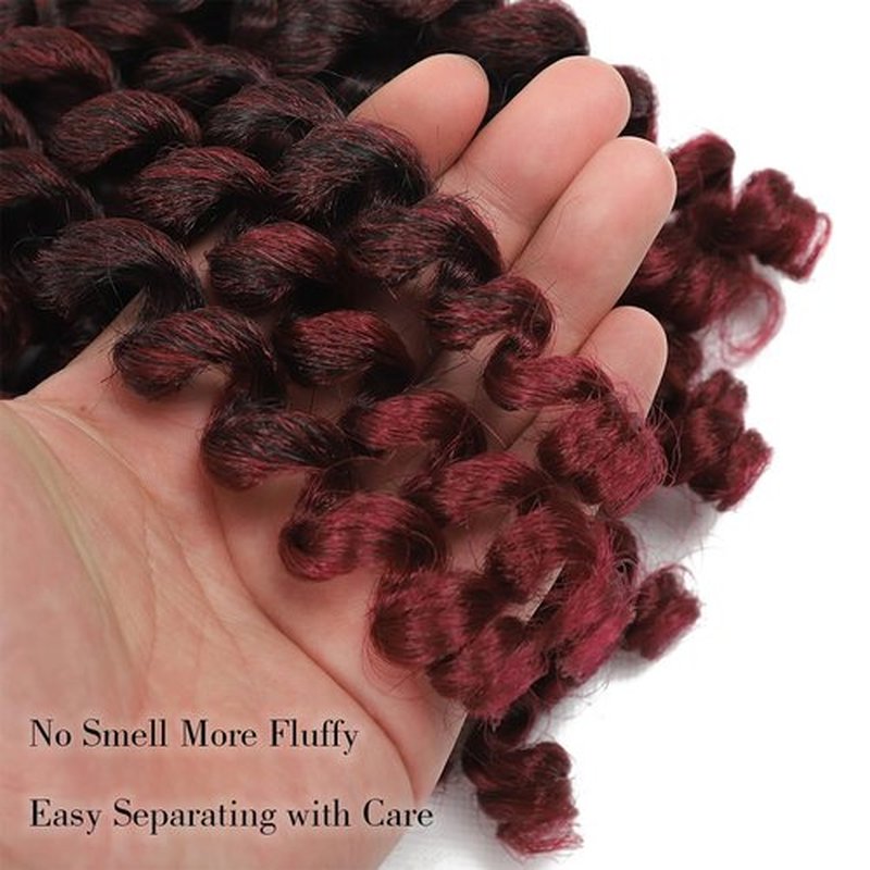 Wand Curl Crochet Braids Hair 8 Inch Jamaican Wand Curl Ombre Crochet Hair Jamaican Bounce Crochet Hair Colored Crochet Braids Ringlet Twist Hair Extension Crochet Hair(5PCS,TBUG)
