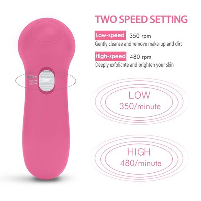 Facial Cleansing Brush Face Scrubber: CLSEVXY Electric Face Spin Cleanser Brushes with 6 Brush Heads for Deep Cleansing, Gentle Exfoliating, Removing Blackhead, Massaging