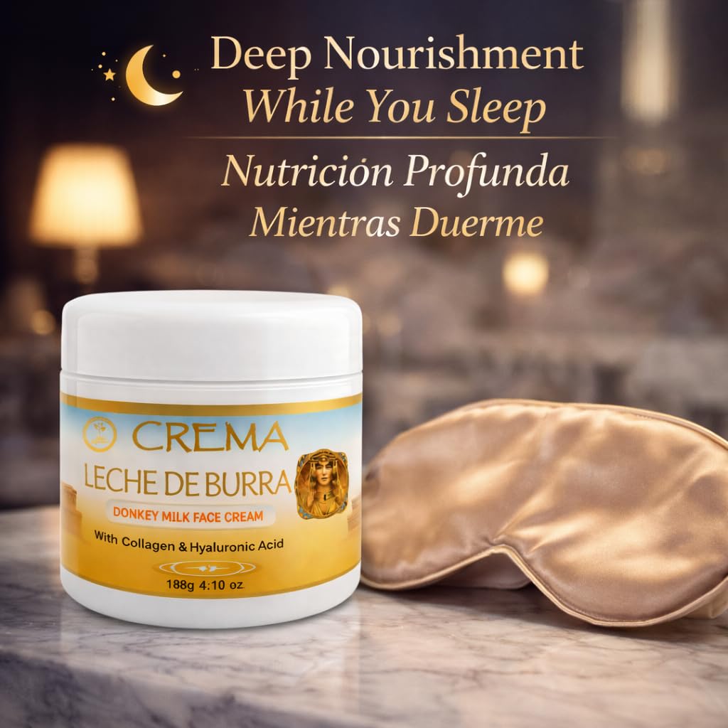 HIGH SUPREME Donkey Milk Face Cream(Leche de Burra) – 120g With Collagen & Hyaluronic Acid – Nourishing & Hydrating Moisturizer – For Sensitive, Dry & Mature Skin – Anti-Aging & Skin Renewal