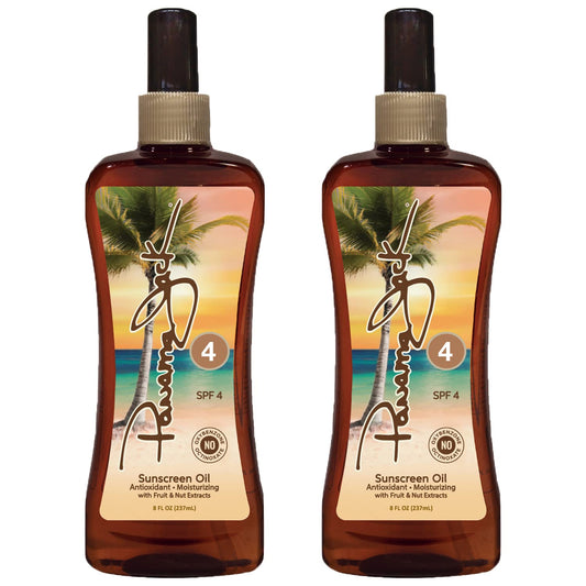 Panama Jack SPF 4 Sunscreen Tanning Oil - PABA-Free, Paraben-Free, 8 FL OZ (Pack of 2)