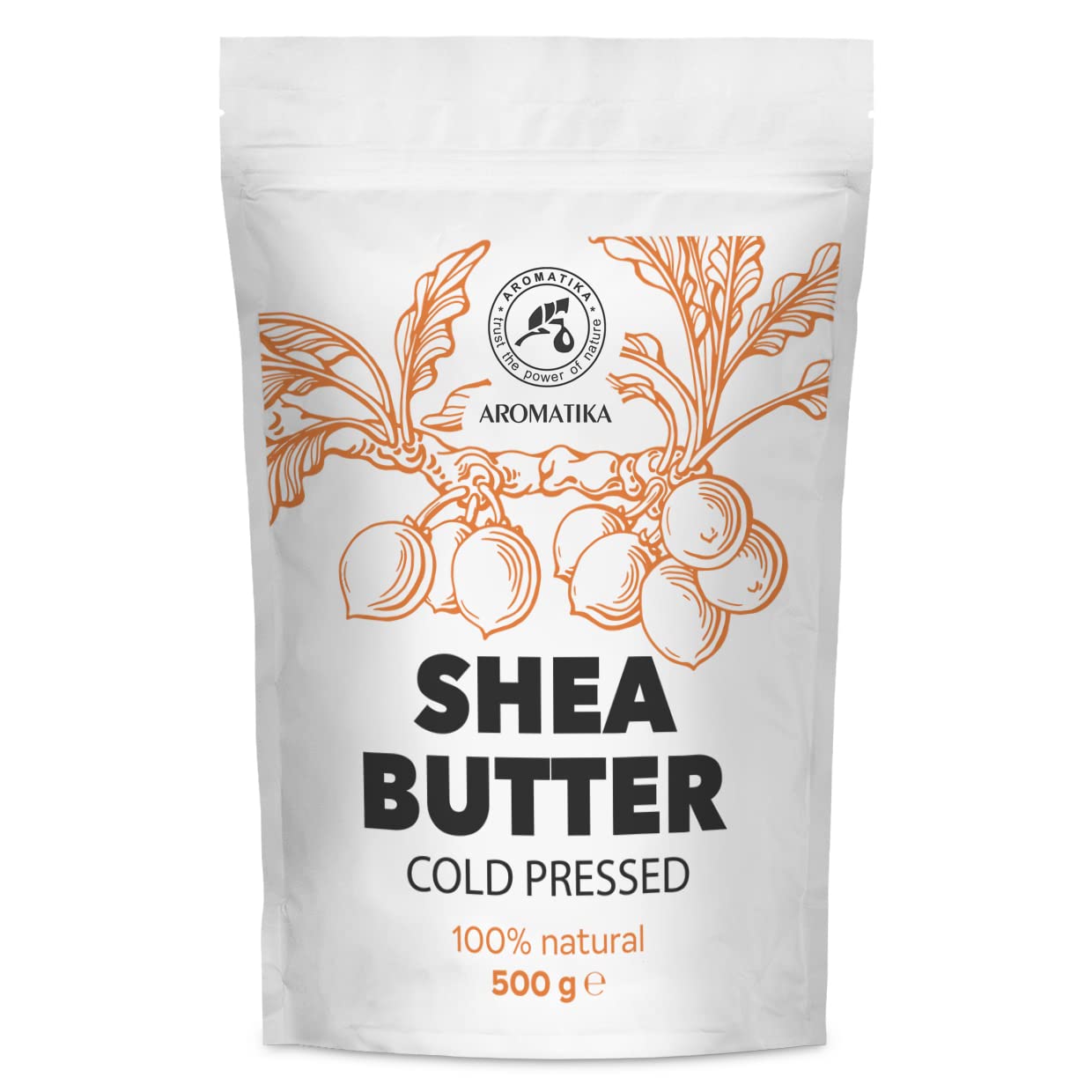 AROMATIKA Shea Butter 17.5 Oz (500g) - Unrefined Raw/Pieces - Africa - Ghana - 100% Pure Shea Butter Body Butter - Cosmetic Grade - for Hair Skin Lip Face Feet Body Care - Massage