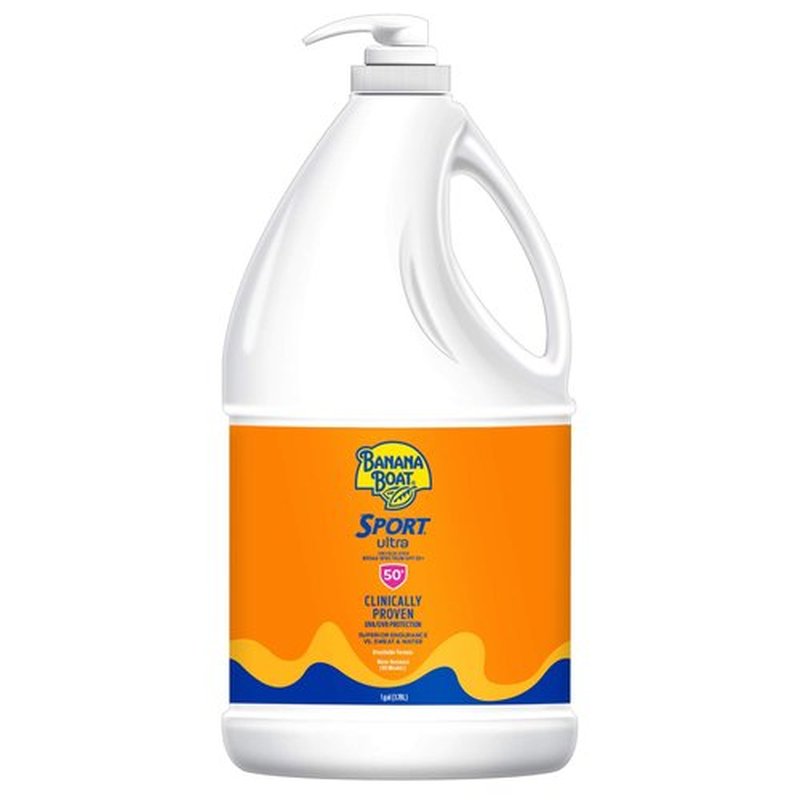 Banana Boat Sport Ultra SPF 50 Sunscreen Lotion, 128oz | Bulk Sunscreen, Banana Boat Sunscreen SPF 50 Lotion, Oxybenzone Free Sunscreen, Banana Boat Lotion Sunscreen Bulk, 128oz(Pack of 1)