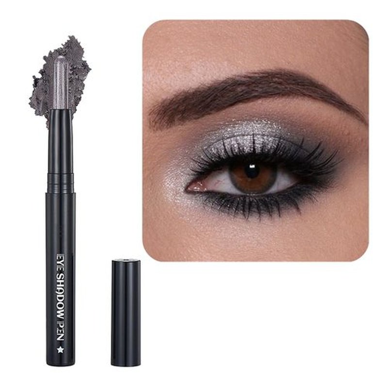 SAUBZEAN Gray Eyeshadow Stick Makeup, Cream Shimmer Eye Shadow Pencil, Hypoallergenic Waterproof Long Lasting Crayon, Smooth Glitter Primer Palette Eyeliner Make up