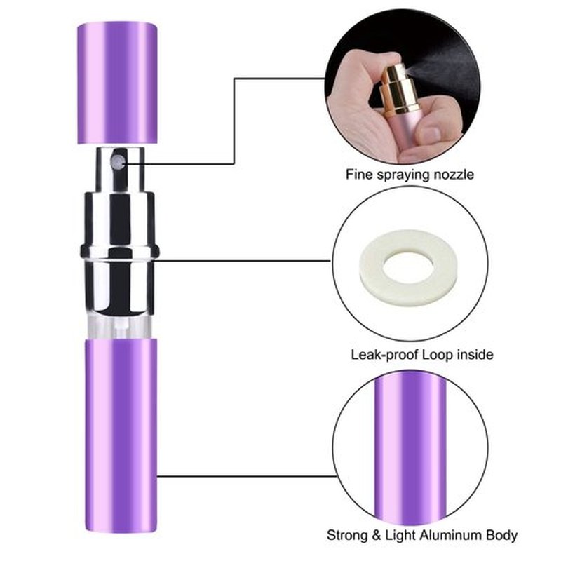 Zingso Refillable Travel Perfume Atomizer Bottles, 3 Pcs 10ml Mini Portable Spray Bottles Refillable Perfume Aftershave Atomizer Empty Travel Bottles with Funnel and Perfume Diffuser Tool