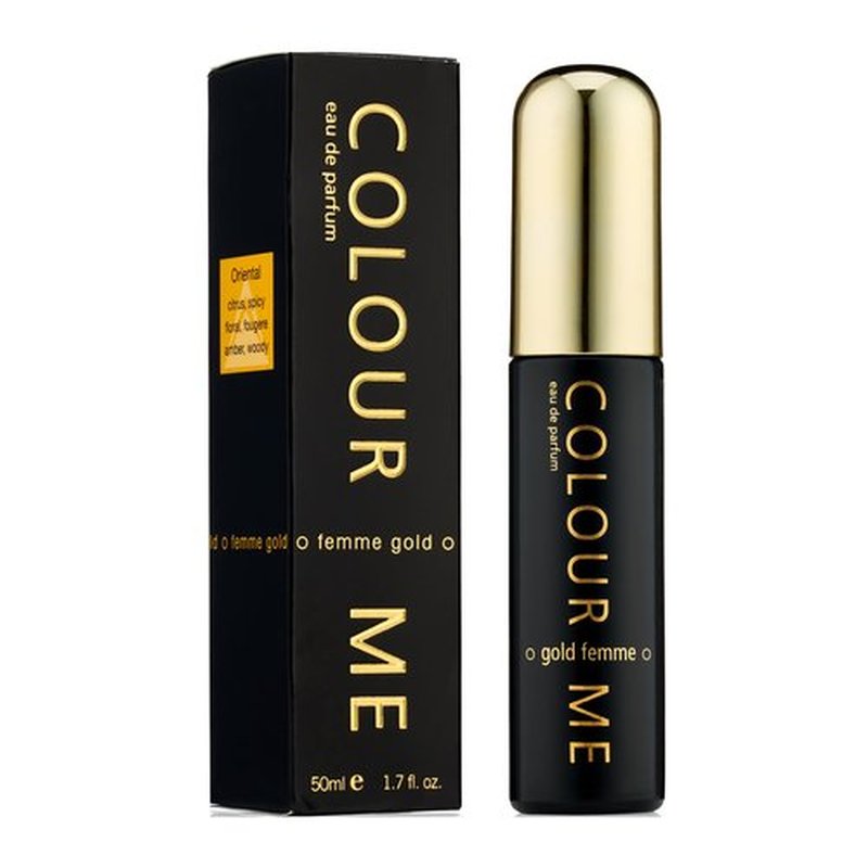 COLOUR ME Gold Femme by Milton-Lloyd - Perfume for Women - Floral Fruity Scent - Opens with Raspberry and Neroli - Blended with Jasmine and Lily - For Elegant, Stylish Ladies - 1.7 oz EDP Spray